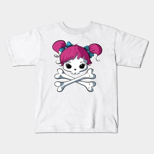 Cupcake Crossbones Kawaii Pink Kids T-Shirt